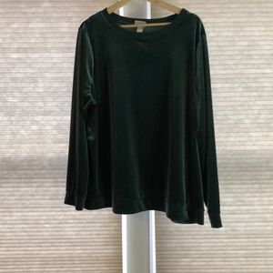 Green velvet sweatshirt